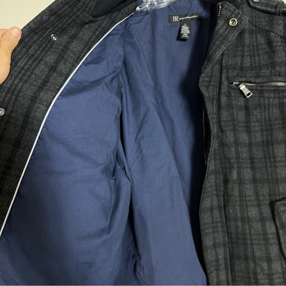 INC Internacional Concepts Plaid Zip-Up Jacket Size L - Picture 5 of 8